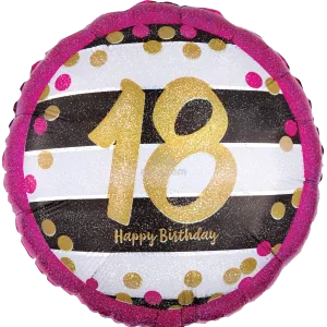 18" PINK & GOLD MILESTONE 18 HOLOGRAPHIC