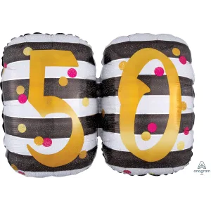 PINK & GOLD MILESTONE 50 HOLOGRAPHIC SUPER SHAPE