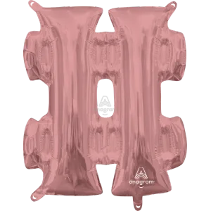 16" SYMBOL # HASHTAG SIGN ROSE GOLD