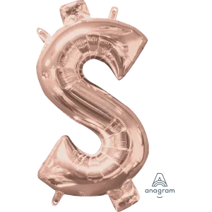 16" SYMBOL $ DOLLAR SIGN ROSE GOLD