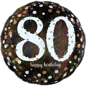 28" SPARKLING BIRTHDAY 80 HOLOGRAPHIC