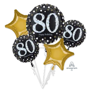 SPARKLING BIRTHDAY 80 BOUQUET OF BALLOONS
