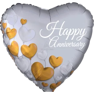 18" ANNIVERSARY PLATINUM HEARTS HX