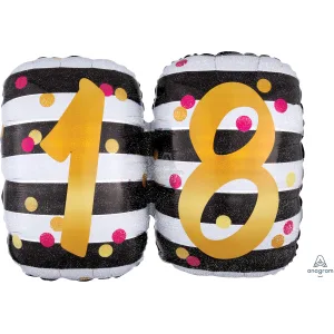 PINK & GOLD MILESTONE 18 HOLOGRAPHIC SUPER SHAPE
