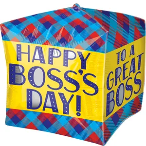 15" BOSS'S DAY PLAID CUBEZ