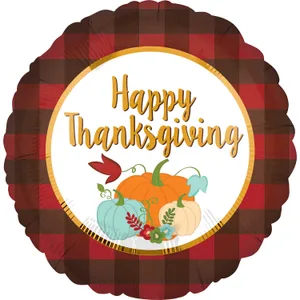 18" THANKSGIVING PLAID HX