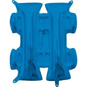 16" SYMBOL # HASHTAG SIGN BLUE
