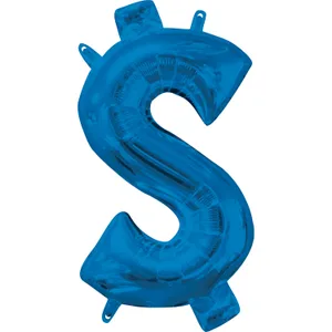 16" SYMBOL $ DOLLAR SIGN BLUE