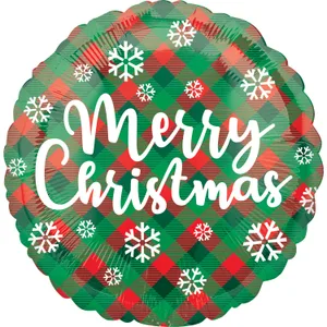 18" CHRISTMAS GREEN & RED PLAID HX