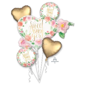 FLORAL BABY GIRL BOUQUET OF BALLOONS