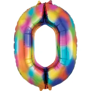 34" NUMBER 0 RAINBOW SPLASH