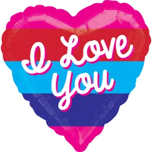 21" I LOVE YOU BRIGHT STRIPES COLORBLAST