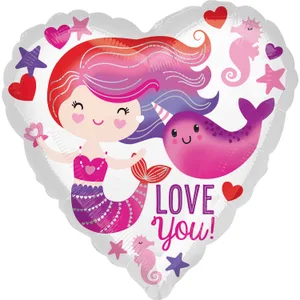 18" MERMAID AND NARWHAL LOVE HX
