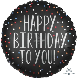 18" BIRTHDAY TO YOU SATIN DOTS