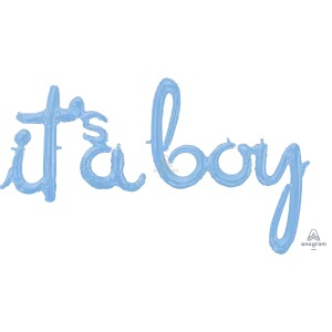 IT'S A BOY PASTEL BLUE SCRIPT PHRASE