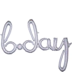 BDAY BIRTHDAY HOLOGRAPHIC SCRIPT PHRASE