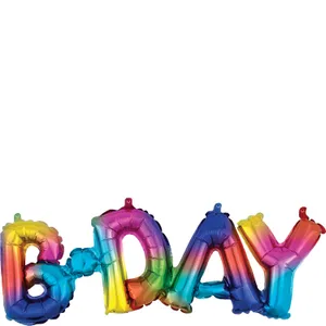 BDAY BIRTHDAY RAINBOW SPLASH BLOCK PHRASE