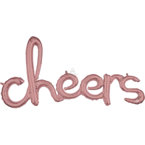 CHEERS ROSE GOLD SCRIPT PHRASE