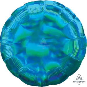 18" CYAN IRIDESCENT ROUND