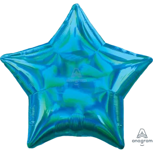 19" CYAN IRIDESCENT STAR