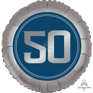 18" HAPPY BIRTHDAY MAN 50 SATIN