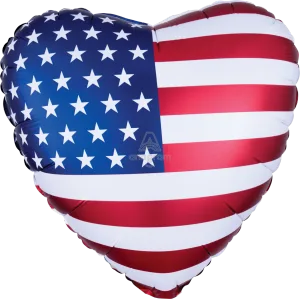 18" SATIN INFUSED HEART FLAG