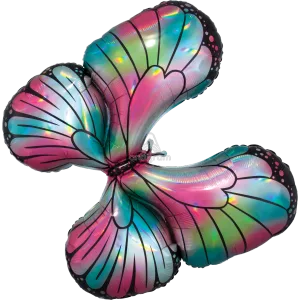 IRIDESCENT TEAL & PINK BUTTERFLY SUPER SHAPE