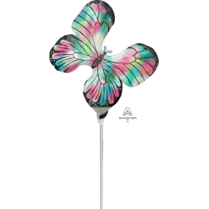 IRIDESCENT TEAL & PINK BUTTERFLY MINI SHAPE