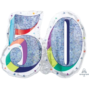 HERE'S TO YOUR BIRTHDAY 50 HOLOGRAPHIC SUPER SHAPE