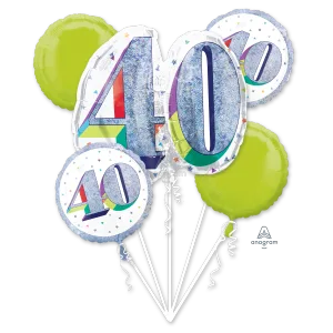 HERE'S TO YOUR BIRTHDAY 40 BOUQUET OF BALLOONS