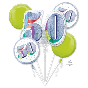 HERE'S TO YOUR BIRTHDAY 50 BOUQUET OF BALLOONS