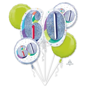 HERE'S TO YOUR BIRTHDAY 60 BOUQUET OF BALLOONS