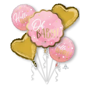 PINK BABY GIRL BOUQUET OF BALLOONS