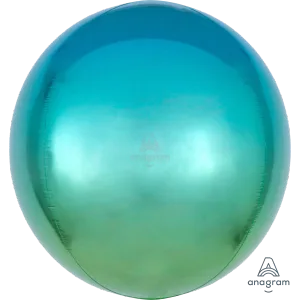 15" BLUE & GREEN OMBRE ORBZ