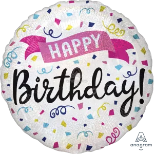 18" BIRTHDAY SPARKLE BANNER HOLOGRAPHIC