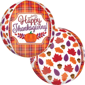 15" PERFECTLY PLAID THANKSGIVING ORBZ