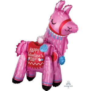 STANDING VALENTINE LLAMA MULTI-BALLOON
