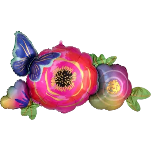 SATIN INFUSED FLOWERS & BUTTERFLY SUPER SHAPE 