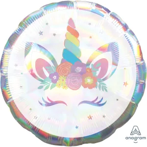 28" UNICORN PARTY IRIDESCENT HOLOGRAPHIC JUMBO 
