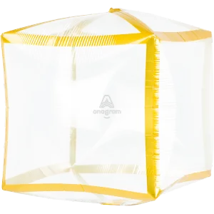 15" GOLD TRIM CLEAR CUBEZ