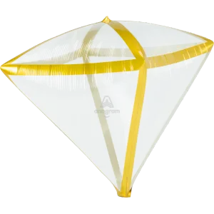 16" GOLD TRIM CLEAR DIAMONDZ