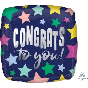 18" CONGRATS STARS ON NAVY HX 
