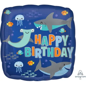18" HAPPY BIRTHDAY SHARKS HX 