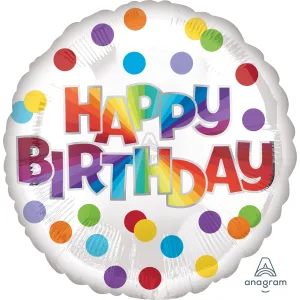 18" HAPPY BIRTHDAY DOTS OF COLOR HX 