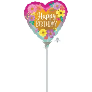 HAPPY BIRTHDAY PAINTED FLOWERS MINI 