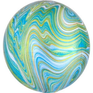 15" BLUE GREEN MARBLEZ ORBZ