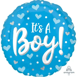 18" IT'S A BOY HEARTS & DOTS HX 