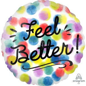 18" FEEL BETTER WATERCOLOR DOTS HX