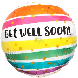 18" GET WELL BOLD STRIPES HX