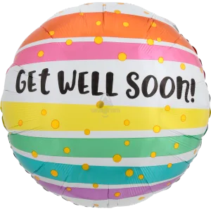 28" GET WELL BOLD STRIPES JUMBO HX